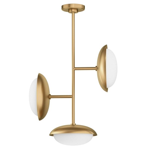 Suspension 3 lampes Bond, Laiton Naturel
