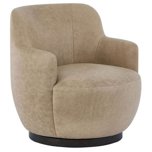 Fauteuil Pivotant Cuir Chloe, Caribou Nehir